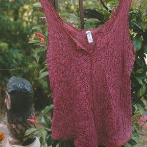 Free People Burgundy Tank Top Intimate